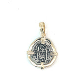14k Two Tone Small Coin Frame Atocha Copy Pendant